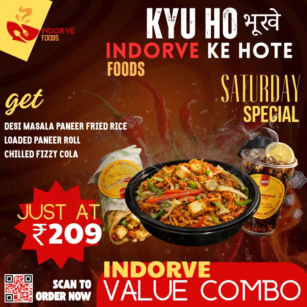 Indorve Value Meal Combo(Paneer Fried Rice + Paneer Roll + Fizzy Cola)