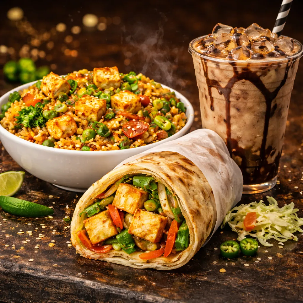 Indorve Value Meal Combo (Paneer Fried Rice+Veg Paneer Roll+Cold Coffee)