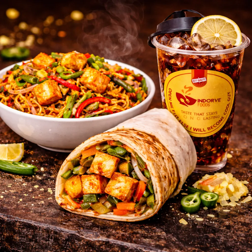 Indorve Spicy Meal Combo (Spicy Paneer Noodle+Loaded Paneer Roll+Fizzy Cola)
